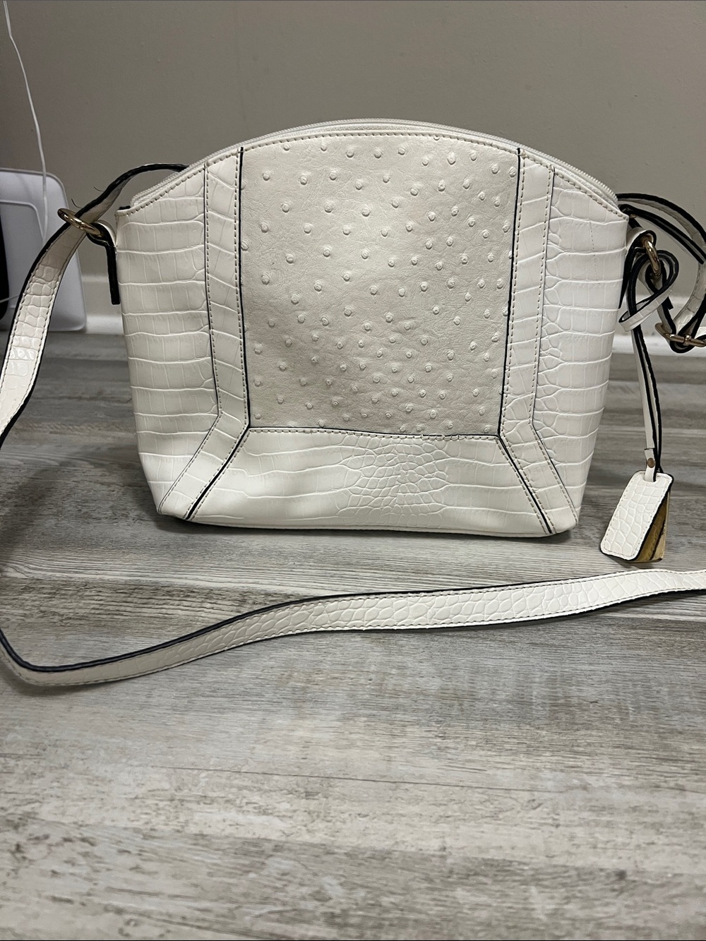 Structured White Crossbody Bag